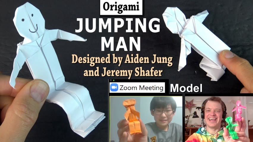 Incredible Jumping Man - Origami Model by Aiden Jung and Jeremy Shafer