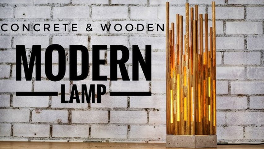 Concrete & Wooden Modern Lamp (Table or Desk)