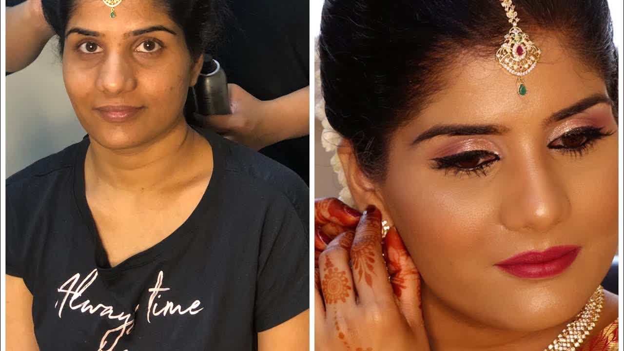 South Indian Muhurtam makeup look for dusky skin | Telugu bride | Instaglam Makeovers by Mubeen