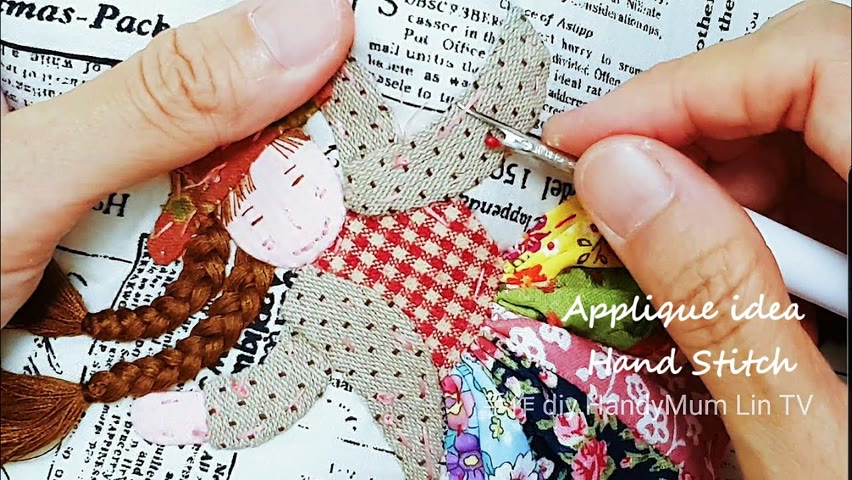 Applique idea / Hand Stitch / ガールパッチ刺繍のヒント / 女孩贴布小技巧