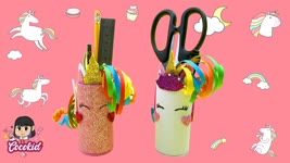 How To Make Unicorn Pencil Holder from Toilet Paper Roll | DIY Craft