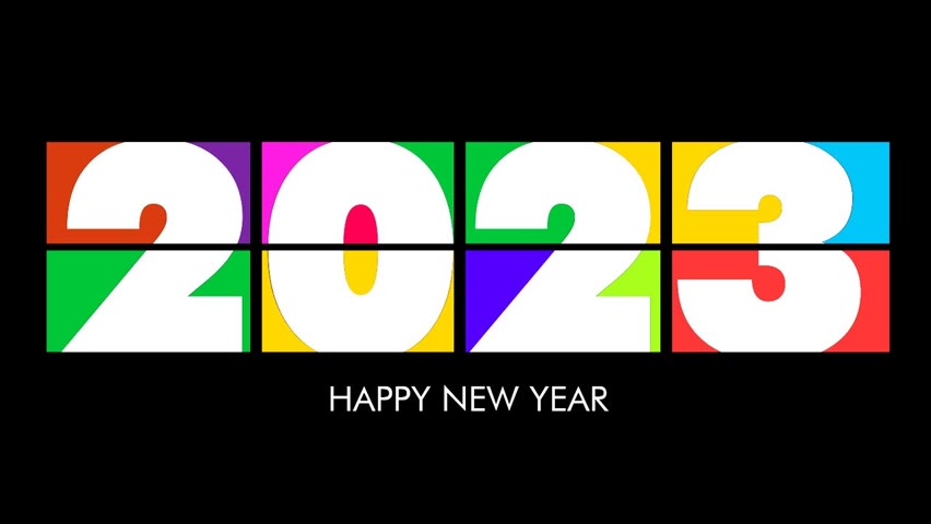 Happy New Year 2023 PowerPoint Template. Tutorial No. 942