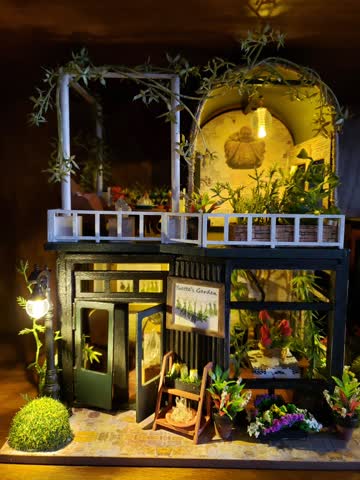 Yvette's garden miniature dollhouse