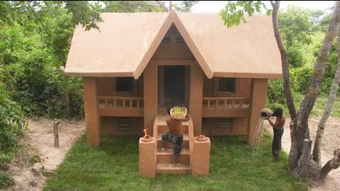 30 Day Of Build The Most Beautiful Two Story Independent Mud House Design In Forest
