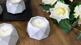 石膏杯大豆蠟燭DIY - soy wax candles in plaster pots
