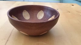 Woodturning Mahogany and Maple Bowl
