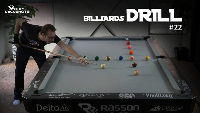 Billiards Drill #22: The cross 15 - Venom Trickshots