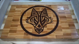 Custom order cutting board / butcher block made for  Patrick from Austria. Cnc inlay