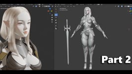 Knight girl modeling Blender time-lapse Part 2