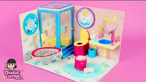 CINDERELLA BATHROOM | DIY Miniature Dollhouse | Miniature Bathroom