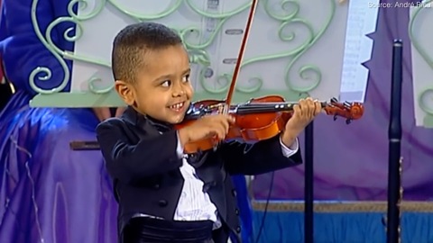 3 Year Old Akim Playing the Violin