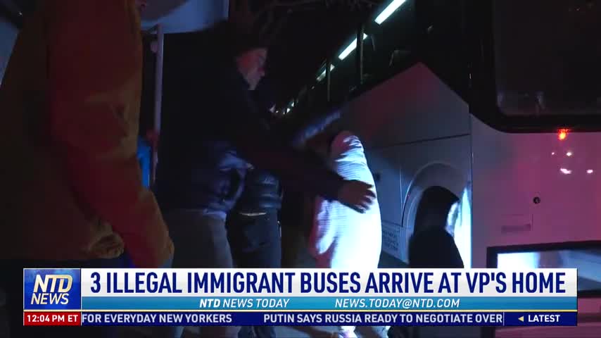 3 Illegal Immigrant Buses Arrive at Vice President Kamala Harris's Home