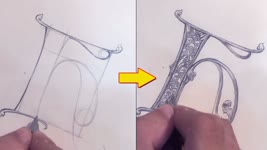 Drawing Letter H Ornamental With A Pencil | Hand Lettering | Calligraphy Masters