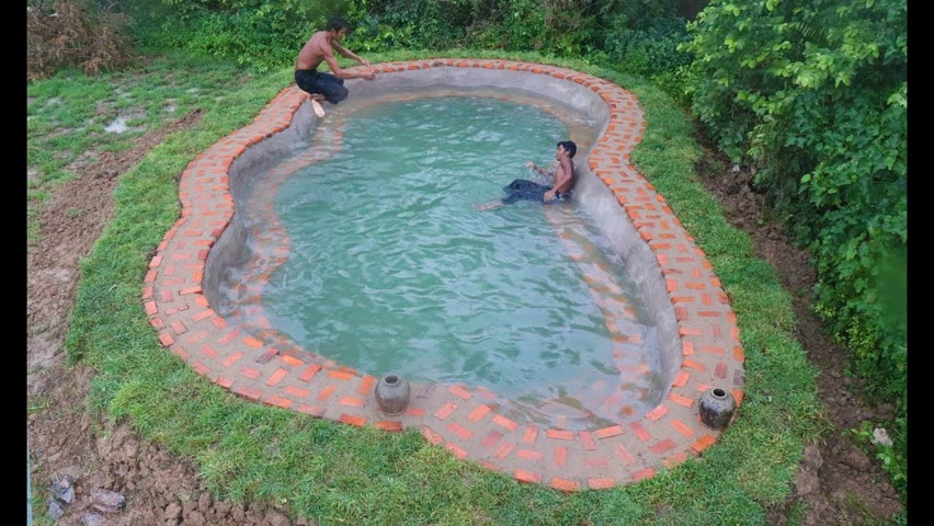 Build Brick Swimming Pool For Summer (Part 2)
