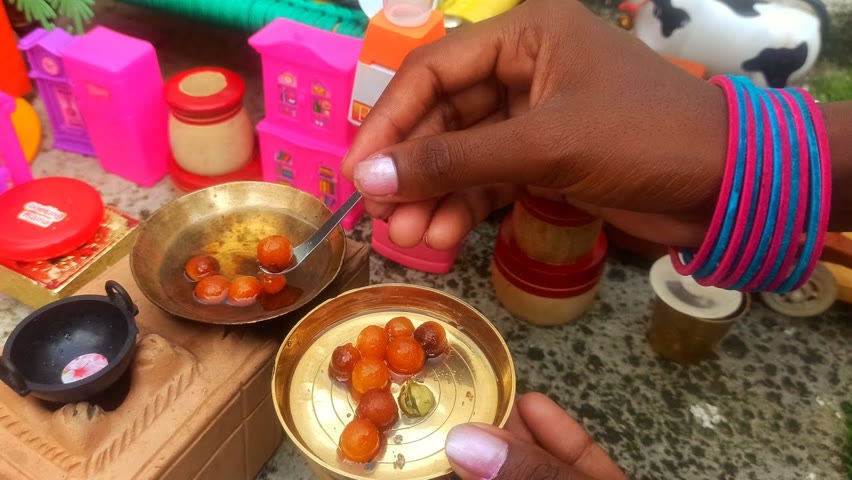 Miniature Gulab Jamun | Miniature Cooking | Miniature Gulab Jamun Ricipe | Tiny Foodkey