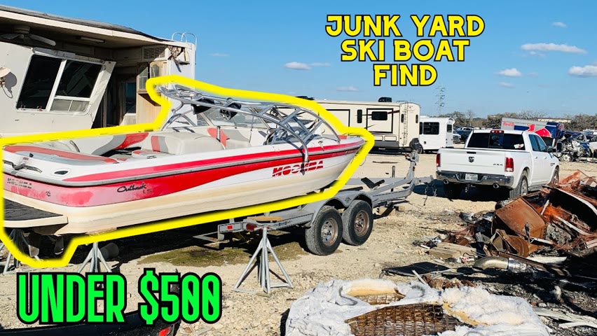 I Found The Cheapest Ski Boat At The JunkYard Saveable?