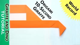 10-Second Origami Giraffe 🦒 Origami Dinosaur 🦕 #Shorts