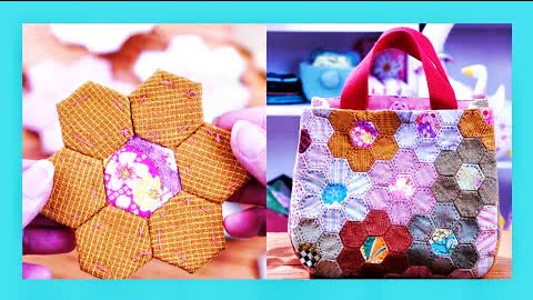 DIY Hexagon Bag with LOVE ❤️from HandyMumLin【Lovely sewing project】Gift Idea✂✂✂