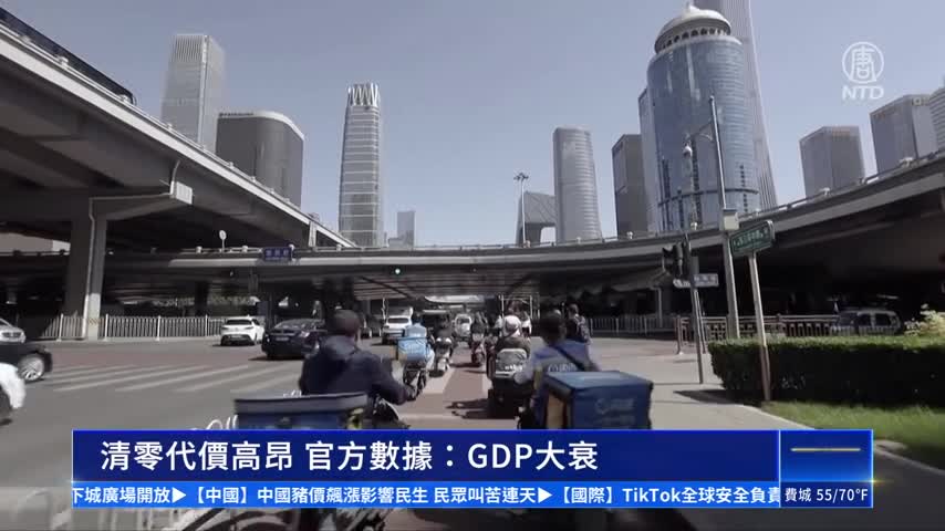 中共官方數據：清零代價高昂 GDP大衰