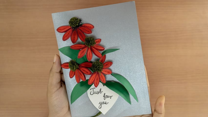 Special Handmade Greeting Card Idea | Quilled Paper Flowers