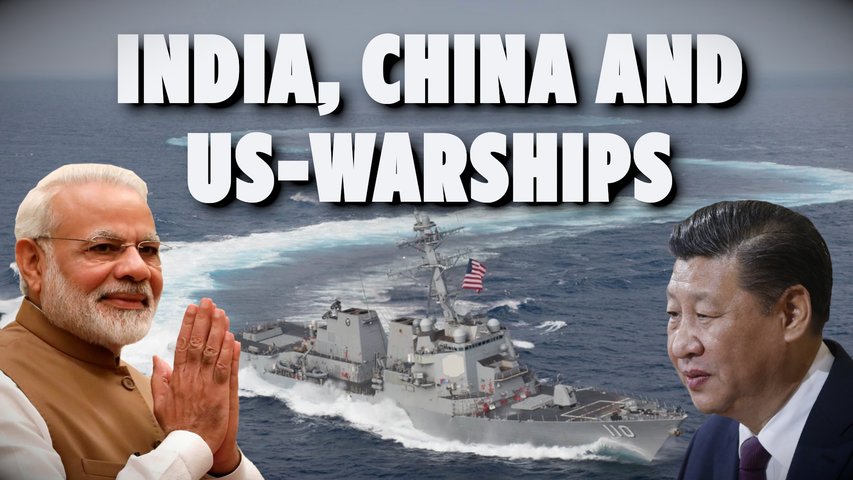 India, China and US Warships
