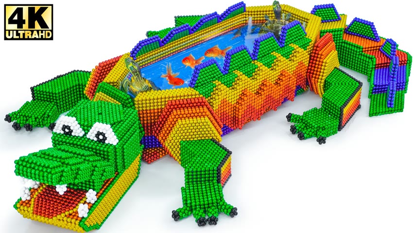 Amazing Aquarium Ideas! How To Build Crocodile Aquarium for Fish and Turtle from Magnetic Balls