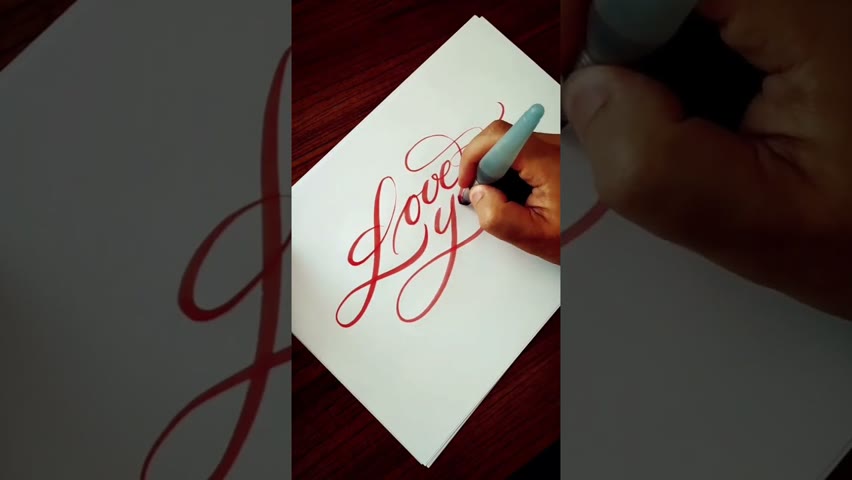 LOVE You Brush Pen Calligraphy by Tolga Girgin