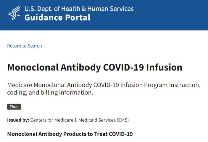 US Dept H & H Monoclonal Antibody Products to Treat COVID-19