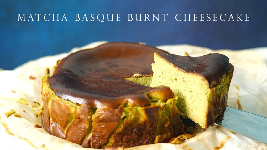 抹茶巴斯克焦香芝士蛋糕 ┃Matcha Basque Burnt Cheesecake