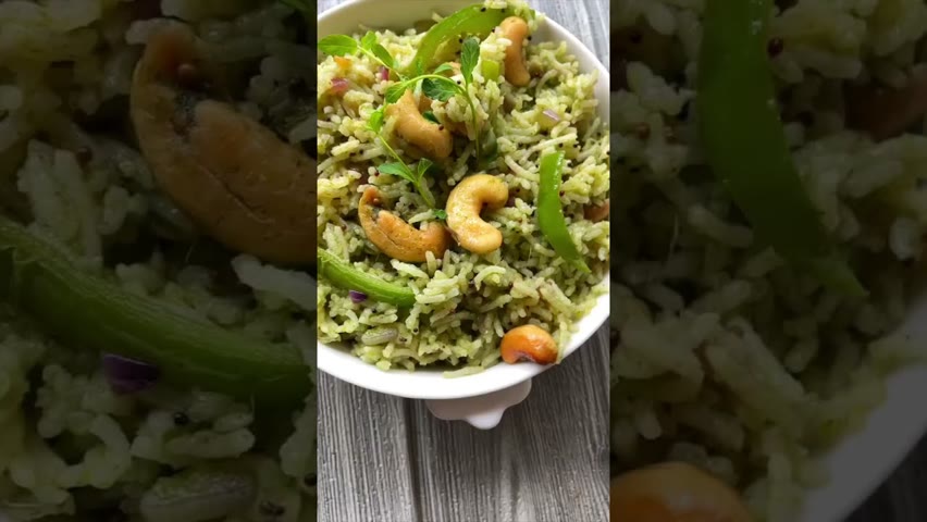 Mint Rice : Easy Vegan Lunch Box Recipe #shorts #youtubeshorts #vegan