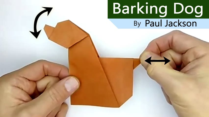 Origami Pull-the-Tail Barking Dog - COOLEST Action Model!!!