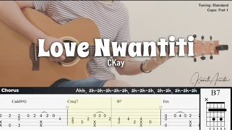 Love Nwantiti - CKay | Fingerstyle Guitar | TAB + Chords + Lyrics