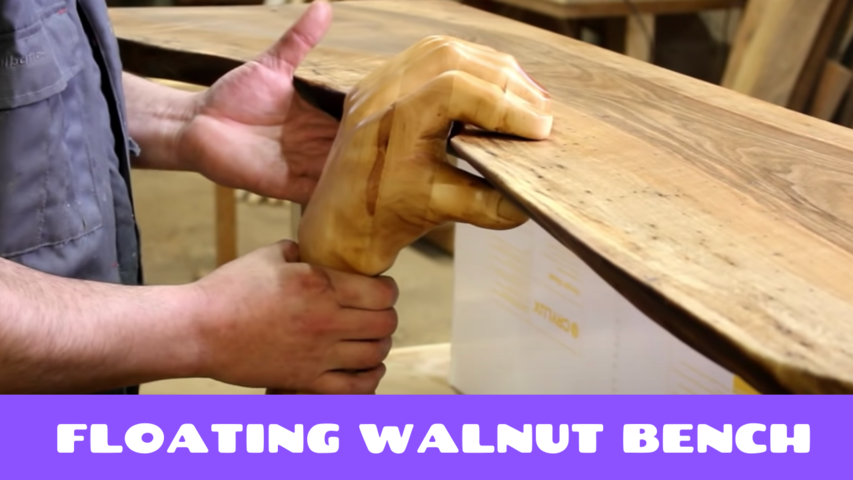 Floating Walnut Bench
