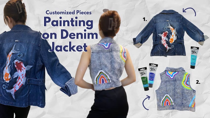 DIY Custom Denim Jacket - Acrylic Paint | Villamor Twins