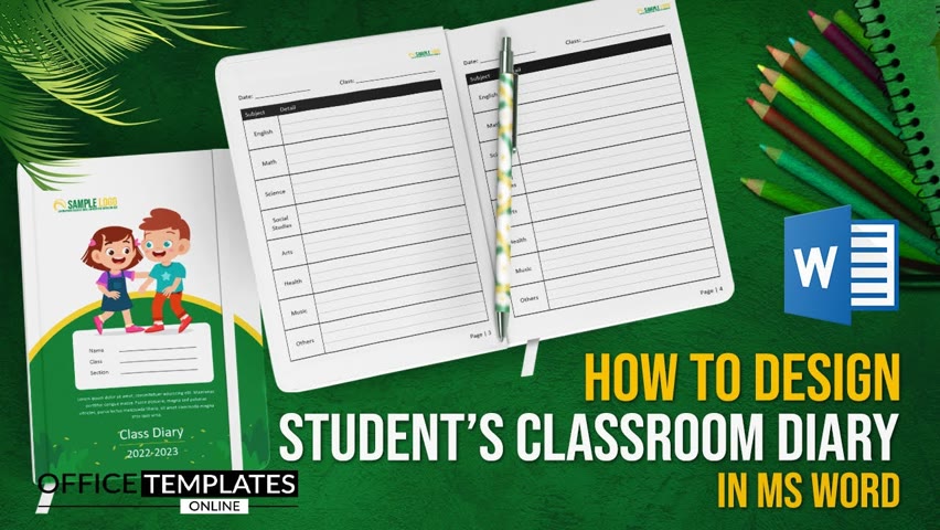How to Design Student Classroom Diary/Planner in MS Word | DIY Tutorial