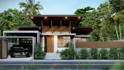 MODERN TROPICAL HOUSE | 2 BEDROOM HOUSE DESIGN WITH INTERIOR DESIGN | MODERN BALAI