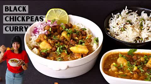 Black Chickpeas Indian Curry - Kala Chana Vegan Recipe