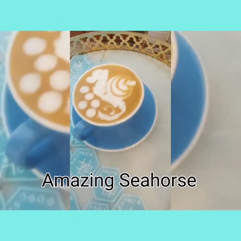 Seahorse latte art