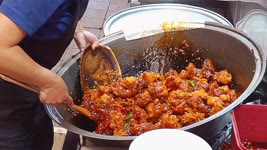 very famous Sweet and Spicy Chicken - Korean Street Food / 신포닭강정