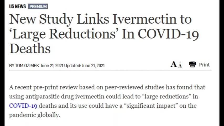 New Study Link Ivermectin to Large Reduction In Covid-19 Deaths