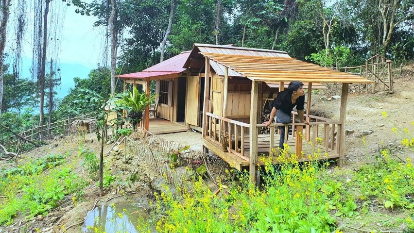 Complete the hut to wash vegetables - Build farm life, Free life in forest | Ep.210