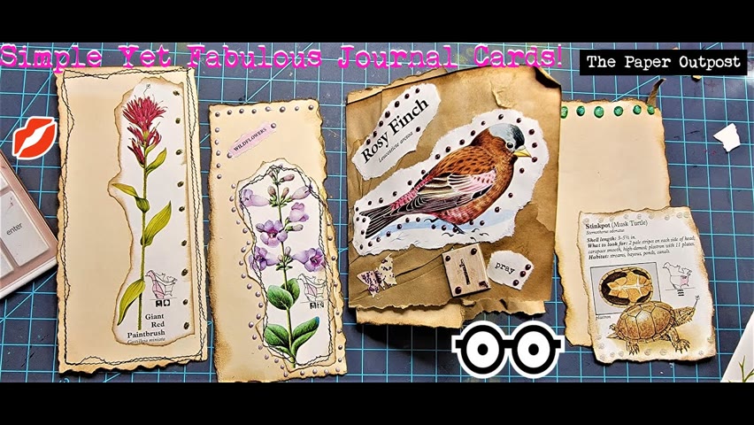 How to Make Simple Junk Journal cards from Nature Field Guides & Old Book Pages! The Paper Outpost!