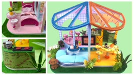 DIY Miniature House Having 4 Rooms With 4 Colors: Blue, Yellow, Green and Pink | Cocokid Corner
