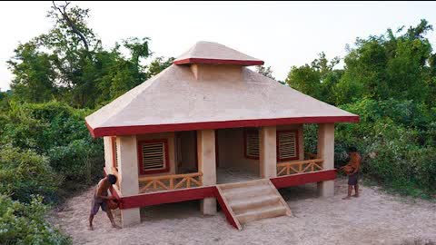 Wow great job! Update Bamboo House To Survival Mud Earth Hut For Living In Forest