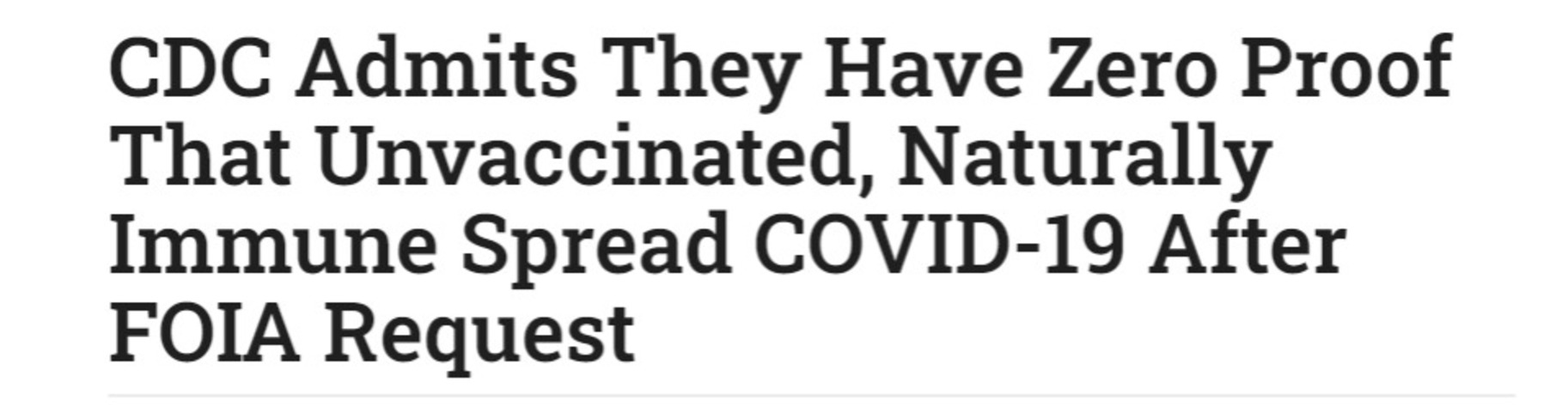 CDC Admits  Zero Proof That Unvaccinated, Naturally Immune Spread COVID-19 After FOIA Request