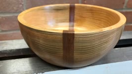 Woodturning - Ash Bowl with Mahogany Insert