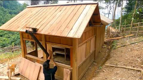 Make windows to avoid the harsh cold of winter - Build a wooden CABIN in the wilderness | Ep.196 2021-11-15 06:08