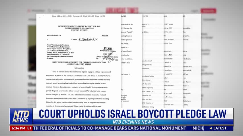Court Upholds Israel Boycott Pledge Law