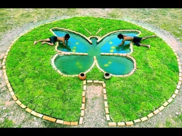 Build a Pond with a Butterfly Shape