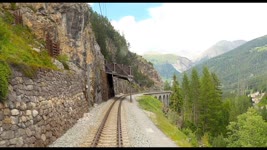 ★ 4K 🇨🇭Cab Ride Samedan - Albulabahn - Chur; from sunny weather into a thunderstorm [07.2020]